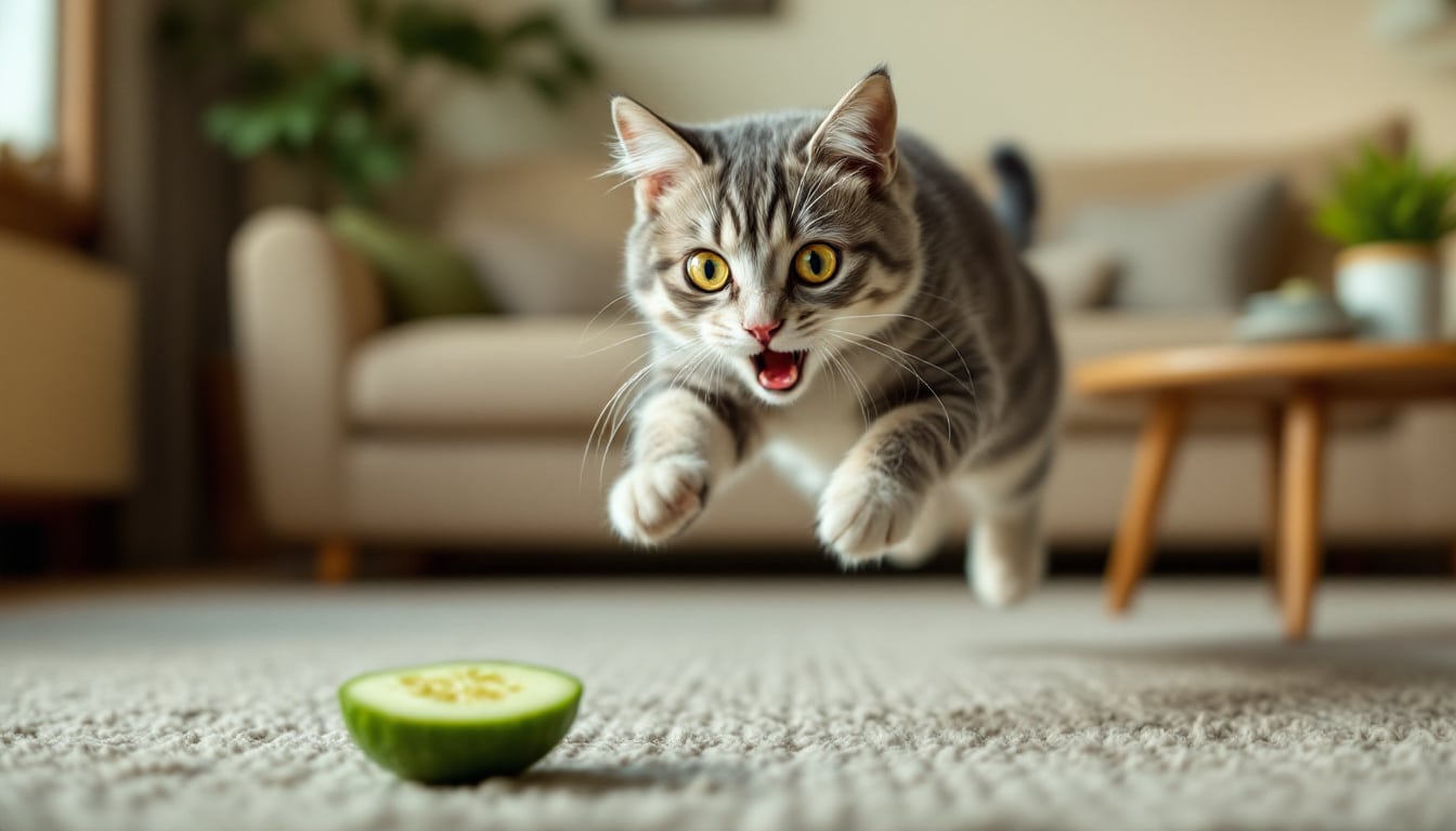 découvrez pourquoi de nombreux chats réagissent avec une peur intense face aux concombres. explorez les raisons psychologiques et comportementales derrière cette phobie surprenante et apprenez comment gérer les peurs de vos amis félins.